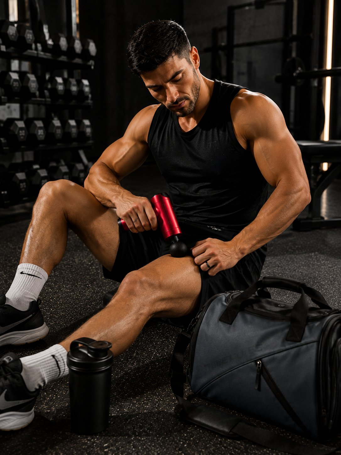 TruePulse mini aluminum massage gun for portable post-workout recovery