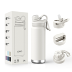 Double-layer stainless steel sports water bottle