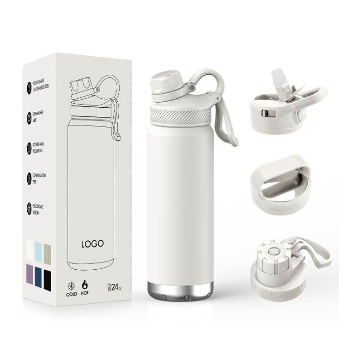 Double-layer stainless steel sports water bottle