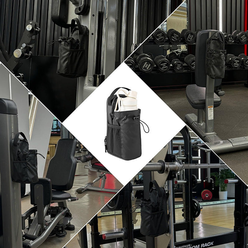 Magnetic Fitness Water Bottle Bag with Shoulder Strap
