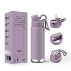 Double-layer stainless steel sports water bottle