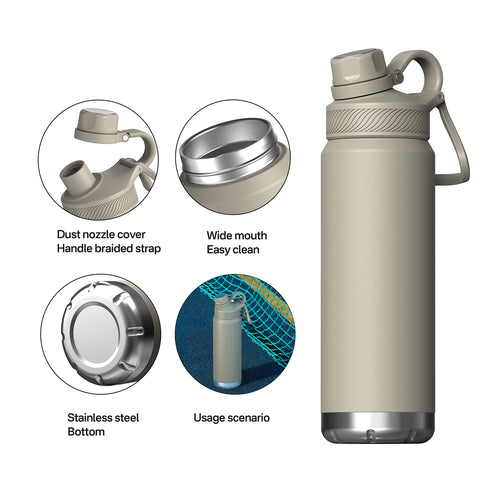 Double-layer stainless steel sports water bottle
