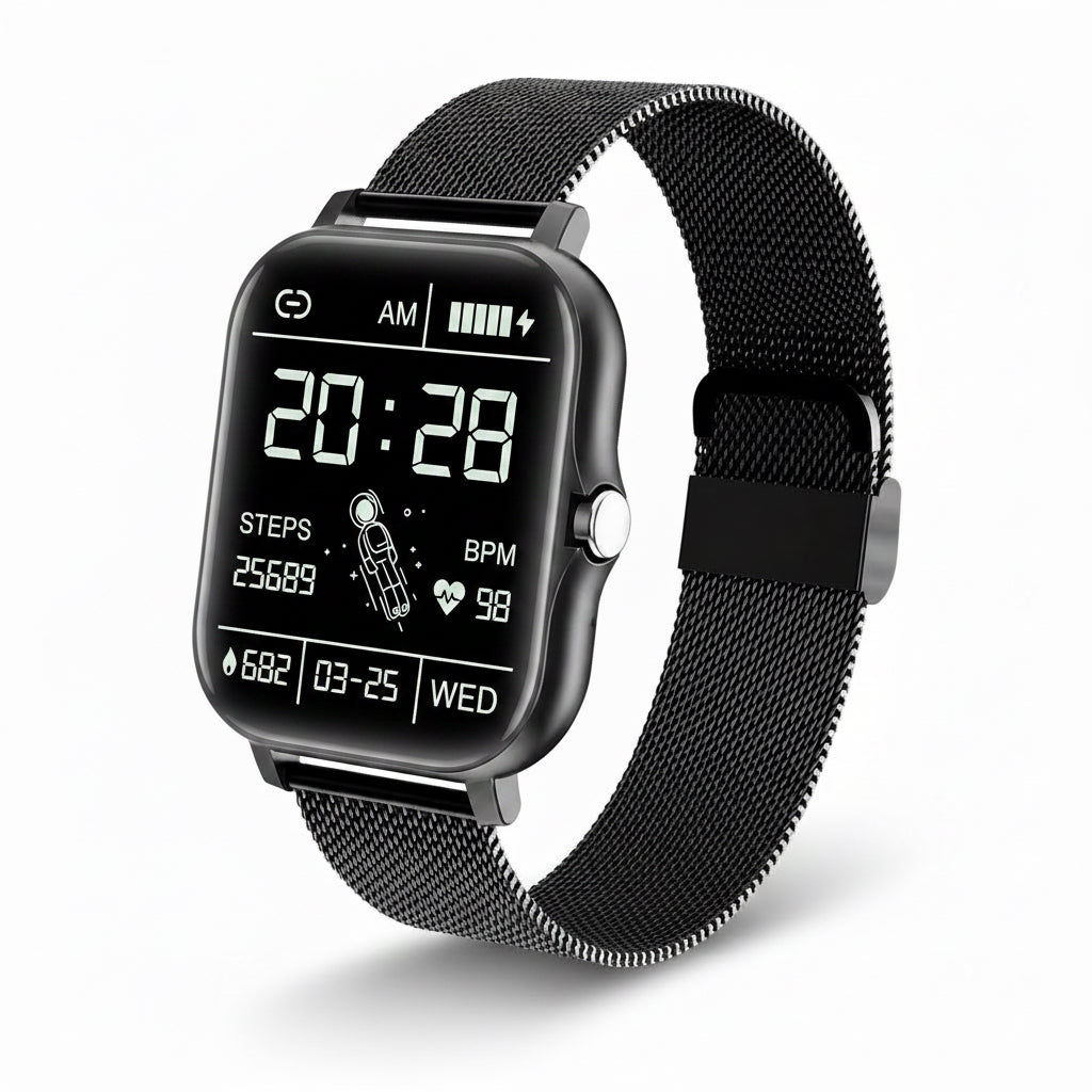 TruePulse mesh strap smart watch fitness tracker with touch screen