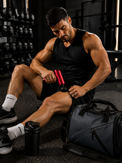 TruePulse mini aluminum massage gun for portable post-workout recovery