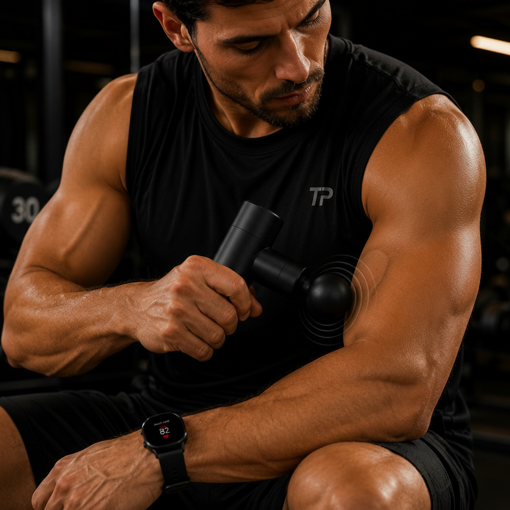 TruePulse mini aluminum massage gun for portable post-workout recovery