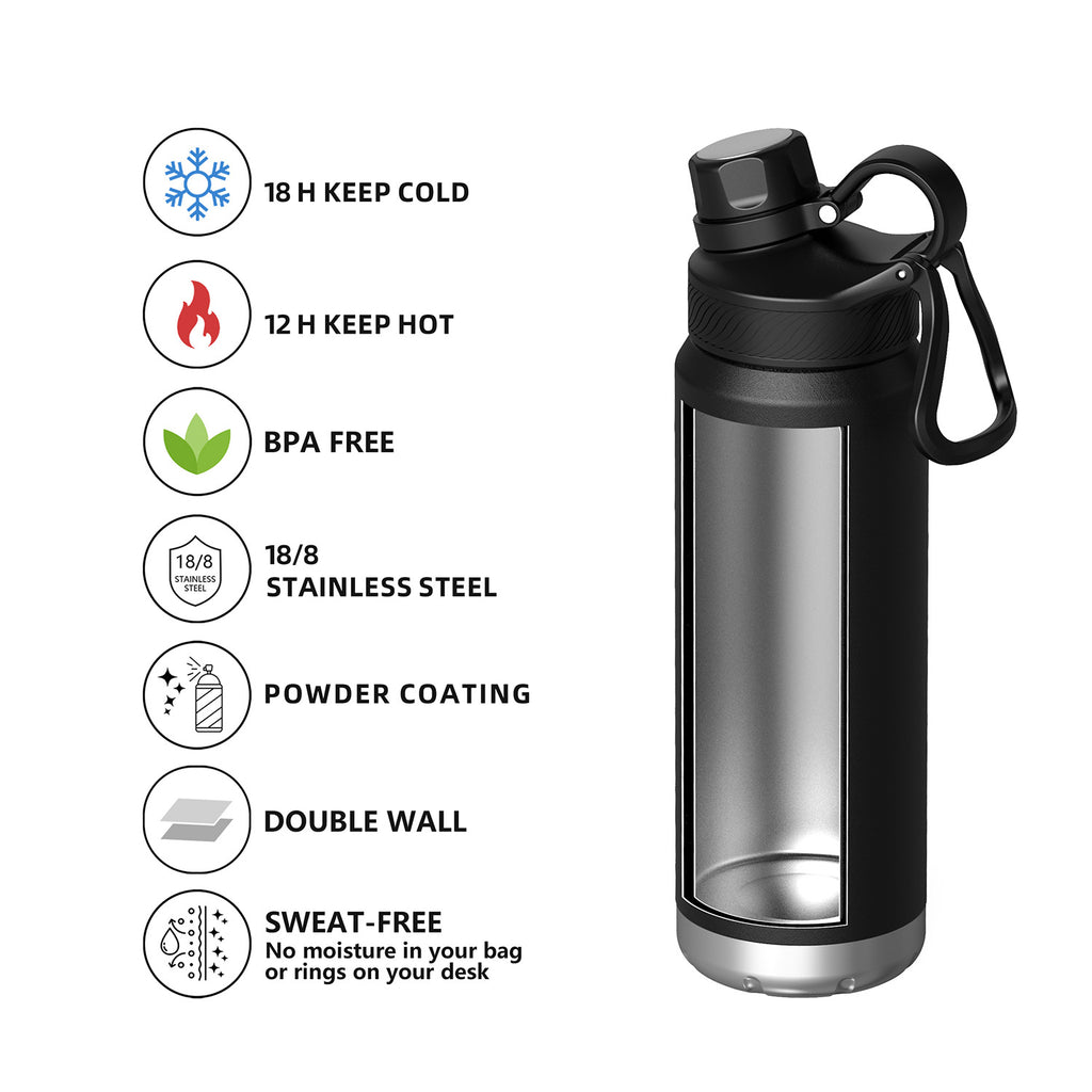 Double-layer stainless steel sports water bottle