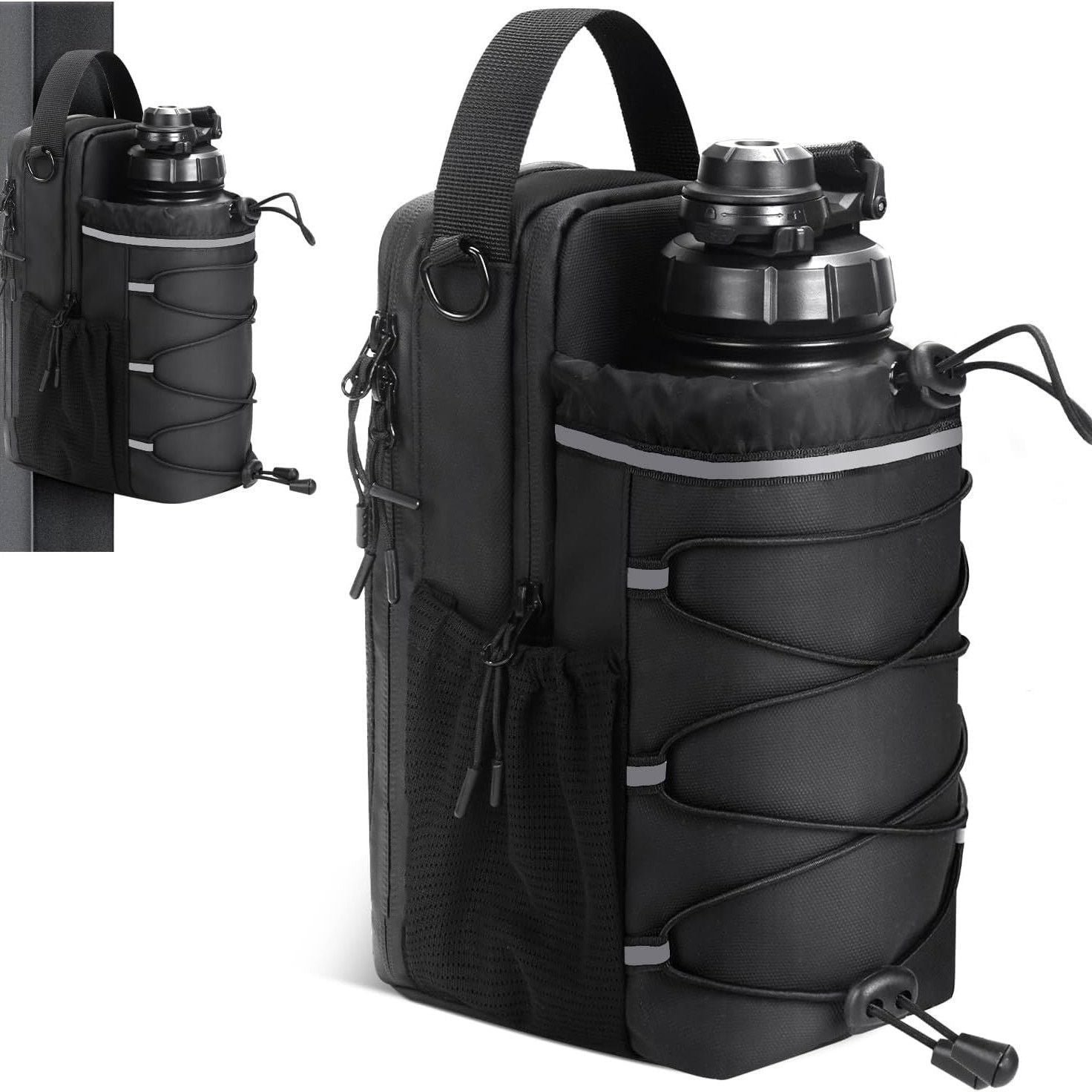 Magnetic Fitness Water Bottle Bag with Shoulder Strap