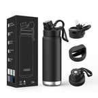 Double-layer stainless steel sports water bottle